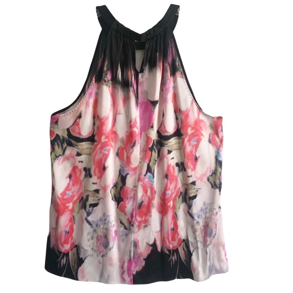 NEW Elie Tahari Johanna Silk Abstract Floral Tank Blouse XL - Picture 2 of 10